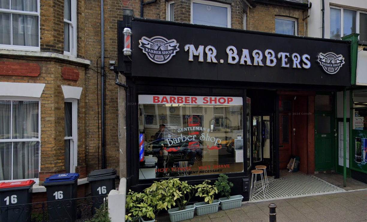 MR.Barbers shopfront on Herne Bay High Street